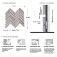 thumbnail image 6 of Sample - Taupe Gray White Oak Marble Stone Herringbone Mosaic Tile Kitchen Backsplash, 6 of 6