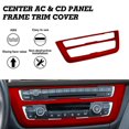 thumbnail image 3 of Xotic Tech Center Consoles Multimedia Air Condition CD Control Panel Decoration Frame Cover Trim, Sporty Red, Compatible with BMW F30 F31 F32 F33 F34 F36 3GT 3 4 Series, 3 of 9