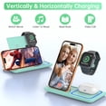 thumbnail image 5 of Cshidworld Wireless Charger, 18W 3 in 1 Wireless Charging Station for iPhone 17 16e 15 14 13 12 Pro, Fast Charger Stand for iWatch SE 9-11 6-8 2-5, AirPods 4/3/2/Pro, Samsung Galaxy Seires (Green), 5 of 9