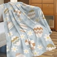 thumbnail image 4 of Meggemo Easter Blanket Bunny Egg Print Flannel Throw Blanket Soft Warm Digital Printed For Sofa Bed Couch Office Indoor Air Conditioning Nap Blanket, 4 of 7