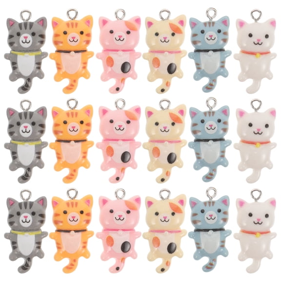 HOMOBABE 30Pcs Kawaii Pendants Cat Charms for Jewelry Making Family Friends