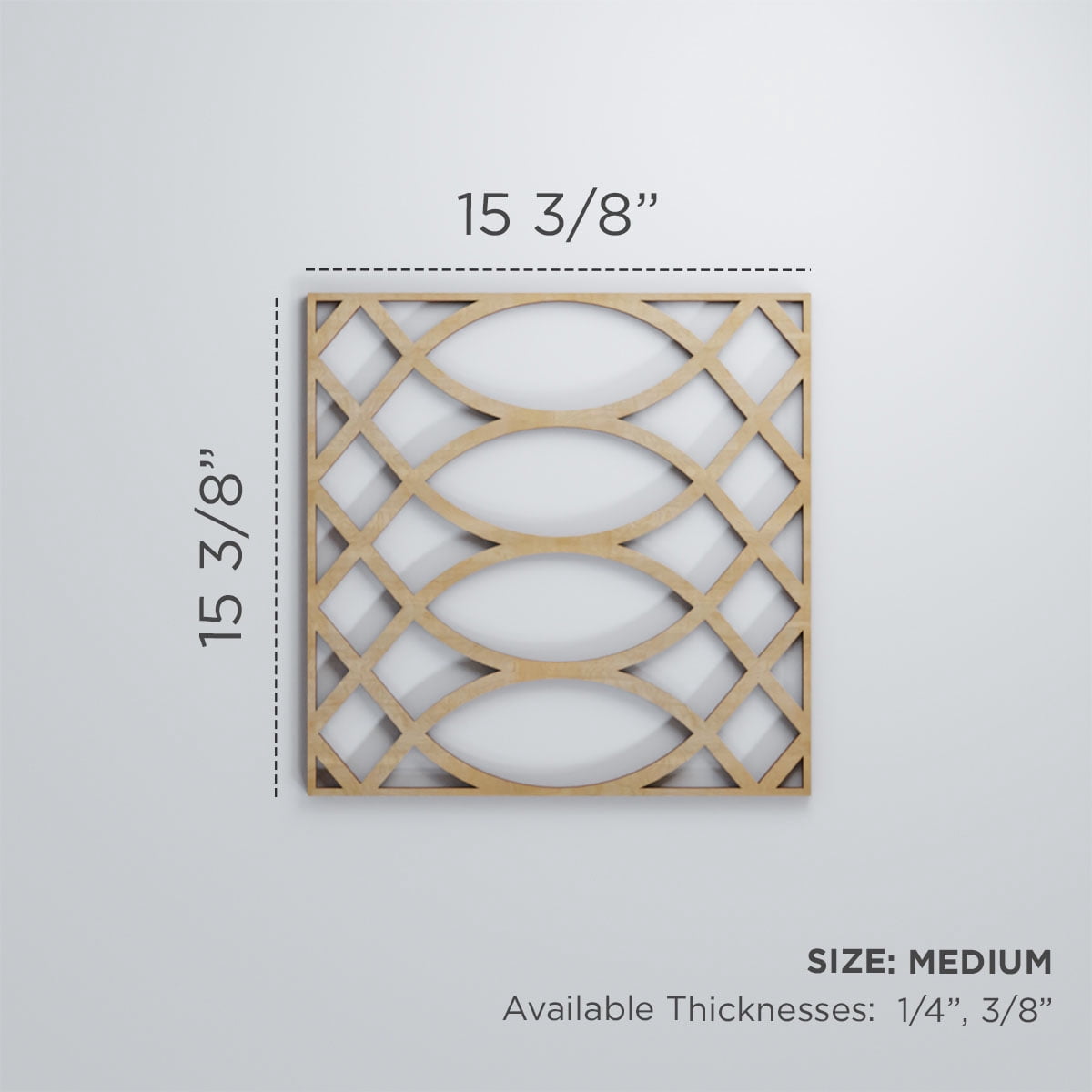 Ekena Millwork 15 3/8"W x 15 3/8"H x 1/4"T Medium Montrose Decorative Fretwork Wood Wall Panels, Birch