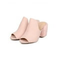 thumbnail image 5 of New Women Wild Diva Susie-46 Faux Suede Peep Toe Furry Block Heel Mule, 5 of 6