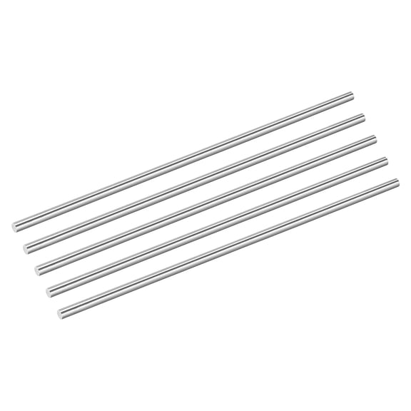Uxcell 5Pack 304 Stainless Steel Rods, 5mm x 204mm Metal Solid Shaft Round Rod Lathe Bar Stock for Model Plane Cars Ship DIY Craft Metal Working