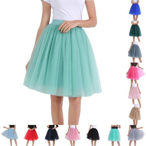 Women Skirts Knee Length Long Adult Tutu Layered Short Prom Party Midi Skirt Sparkly Skirt for Women