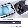 thumbnail image 5 of Compatible with iPhone 15 Case 2023 【Support for Magsafe】 Magnetic Logo View Magnetic Plating Luxury Case Wide Lens Camera Protection Shockproof Corner Back Cover -Purple, 5 of 11