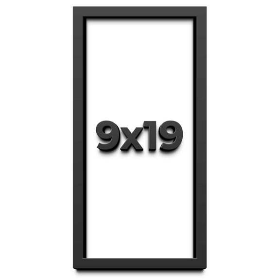 9x19 Shadow Box Frame Black | 1 inches Deep Real Wood Contemporary Shadowbox Display Frame | UV