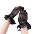 thumbnail image 5 of Women Lady Mesh Fishnet Gloves Sexy Lace Bowknot Wrist Women Gloves B1T0, 5 of 9