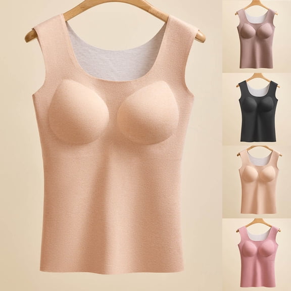 QLEICOM Undershirts for Women,Womens Tank Tops,Shapewear Tank Tops for Women Tummy Waist Control Compression Camisole Slimming Seamless V-Neck Body Shaper Vest