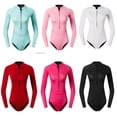 thumbnail image 4 of Traje de buceo de neopreno para mujer de 2 mm, traje de baño de manga larga rosa, traje de baño coreano para mujer, traje de esnórquel, 4 of 5
