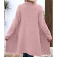 thumbnail image 6 of Women Fall Long Cardigan Sweater Trendy Knit Jacket Coat Dressy Blazer Coatigan Pink XL, 6 of 7