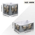 thumbnail image 2 of Foldable Fabric Storage Bin Home Cubes Clothing Organizer Bins Large Collapsible Box Basket for Home Organizer Silver and Black Butterfly, 2 of 7