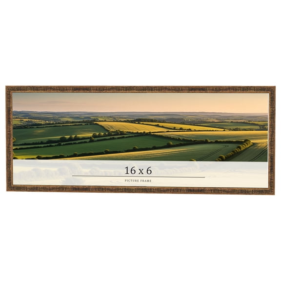 16x6 Frame Gold Kingsley Distressed Solid Wood Picture Frame Width 0.75 Inches | Interior Frame
