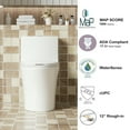 thumbnail image 3 of Spaco 1.1/1.60 GPF Dual-Flush One Piece Toilet,Button on Tank top S-trap, Water-Saving Elongated Comfort Height Floor Mounted, Soft Closing Seat,1000 Gram Map Flushing Score Toilet, White, 3 of 15