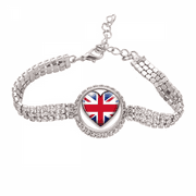 union jack Shaped britain uk flag Tennis Chain Anklet Bracelet Diamond Jewelry