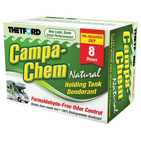 Campa-Chem Natural Dry RV Holding Tank Treatment - Deodorant / Waste Digester / Detergent - 8 x 2 oz. packets - Thetford 24383