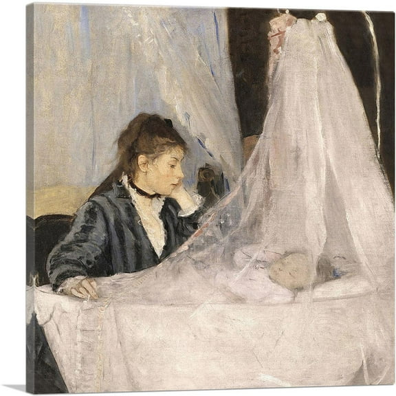 ARTCANVAS The Cradle 1872 Canvas Art Print by Berthe Morisot - Size: 18" x 18" (0.75" Deep)