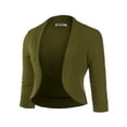 thumbnail image 2 of Doublju Women's 3/4 Sleeve Bolero Open Front Cardigans (Plus Size Available), 2 of 4