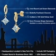 thumbnail image 2 of Gem Stone King 14K Yellow Gold Sky Blue Aquamarine and Lab Grown Diamond Earrings for Women | 1.05 Cttw | Gemstone March Birthstone | Princess 5MM, 2 of 6