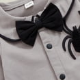 thumbnail image 6 of WIBACKER Newborn Baby Boy Halloween Outfit Long Sleeve Spider Embroidery Romper Bowtie Jumpsuit Halloween Costumes 0-18M, 6 of 7