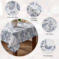 thumbnail image 5 of Pastoral Flowers Table Cloth Waterproof Tablecloths, Vintage Haze Blue Farmhouse Plant Tablecloth Dining Table Cover for Kitchen Party Tabletop Outdoor, Square Tablecloth 60x60 Inch, 5 of 9
