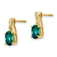 thumbnail image 2 of Primal Gold 10 Karat Yellow Gold Created Alexandrite and Diamond Earrings, 2 of 4