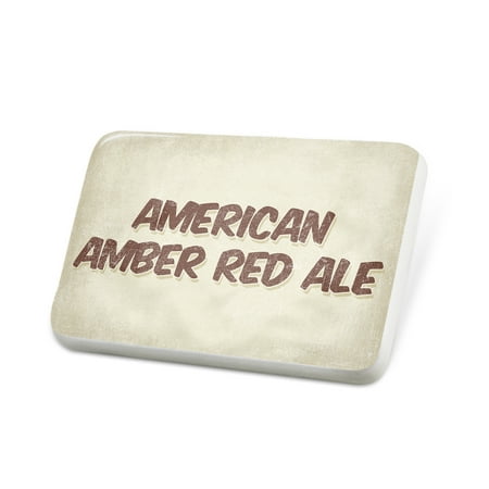 Porcelein Pin American Amber Red Ale Beer, Vintage style Lapel Badge –