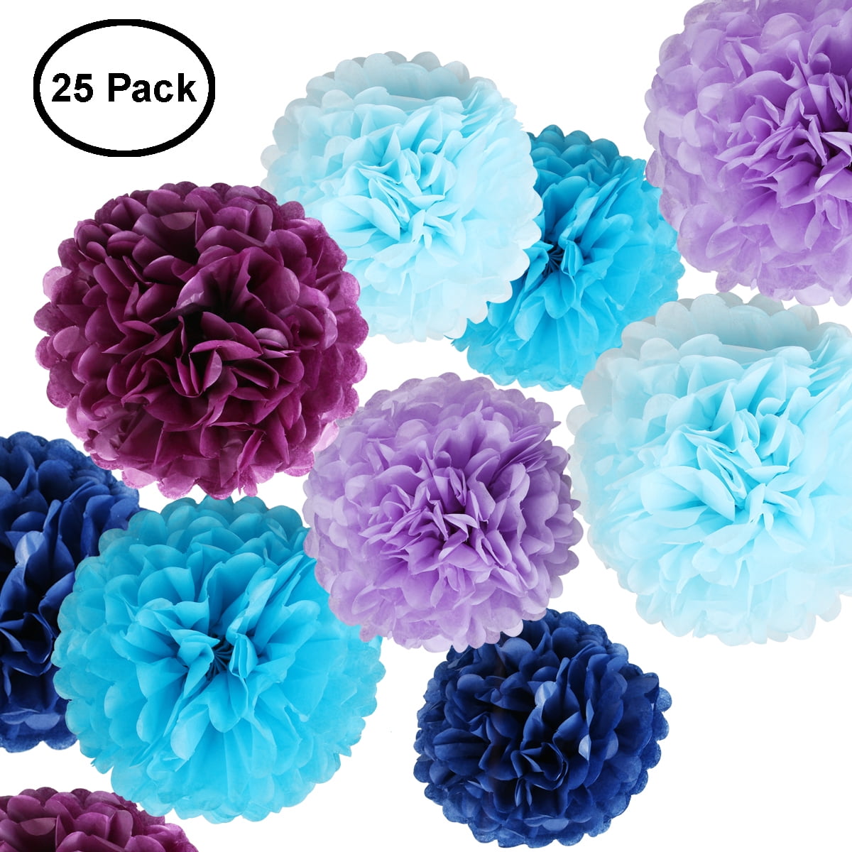 25cm 5 PINK Tissue Paper Pompom-Hanging Flower Balls-Wedding Decorations 10" 