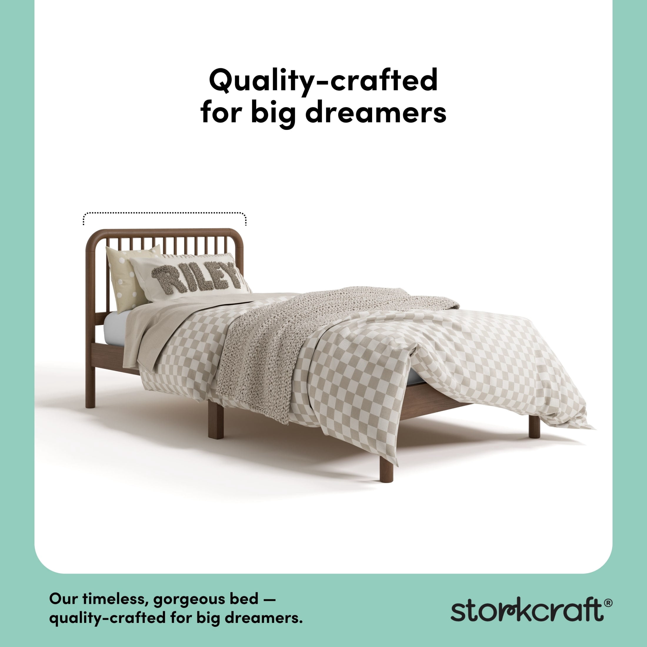 Storkcraft Porto Twin Bed, Hazelnut