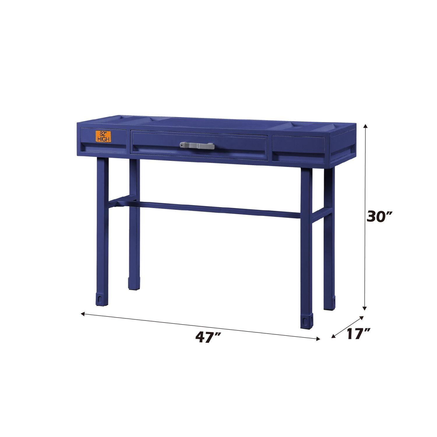 Vanity Desk with Drawer, Metal Frame, Industrial Style, 47 in Wide, 39 in Knee Space, for Bedroom or Workspace