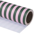 thumbnail image 3 of Minirollo de papel de regalo WRAPAHOLIC, 43 cm x 10 m, con rayas verdes/rosas, 3 of 8