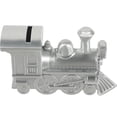 thumbnail image 2 of Steam Train Shaped Coin Bank Money Box Piggy Bank Metallic Craft Saving Pot Desktop Decor Birthday Gift, 2 of 8