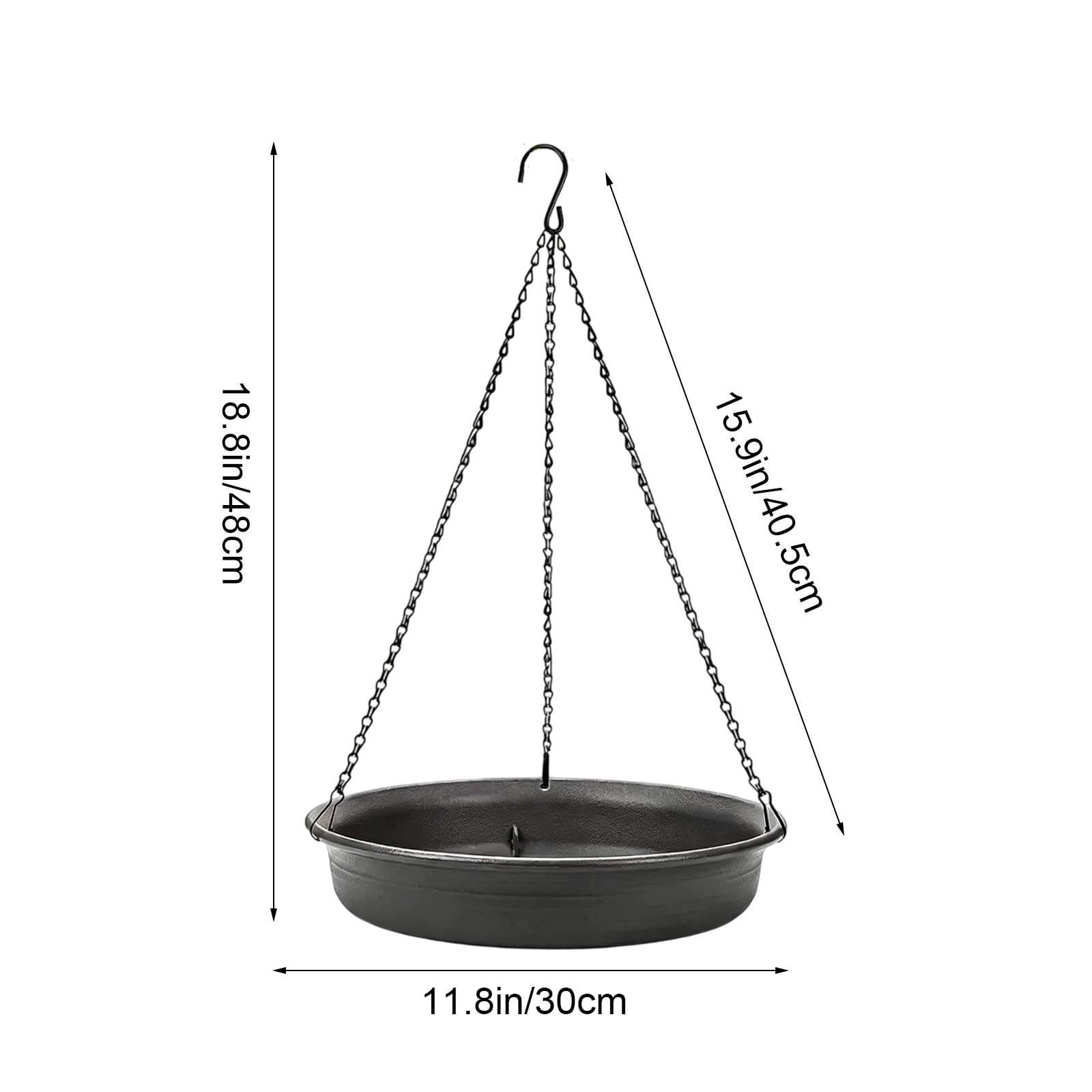 Hanging Bird Bath Feeder Tray | Iron Garden Birdbath | Outdoor Bird Attractor for Courtyards and Gardens