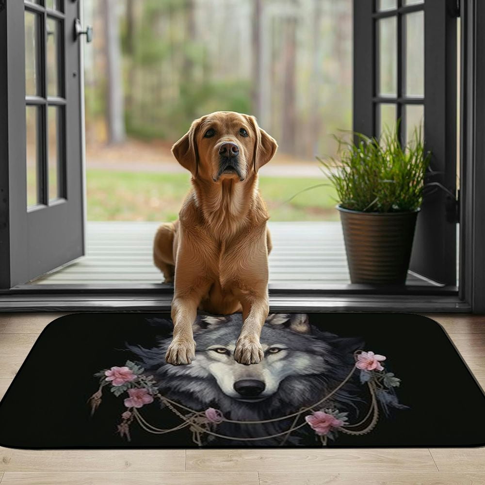 Heduofu Welcome Mat, Decorative Door Mat, Door Mat with Non-Slip Rubber Backing, Easy Cleaning, Traps Dirt, Rug for Entry, Patio, Garage