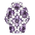 thumbnail image 6 of POBUDS Hoodie, Regular Fit Sporty Pullover Hooded Sweatshirt for Men Women Purple Flower 2XL, 6 of 6