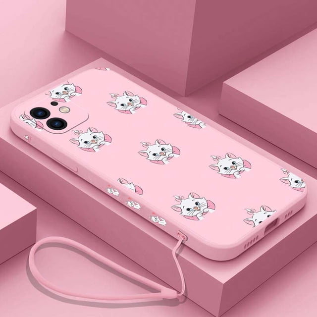 Disney-funda de teléfono con correa de mano para Xiaomi, carcasa con diseño de gato María para modelos Redmi Note 11, 10A, 10, 10S, 9, 8, 7 Pro Plus, 10C, 9A, 9C, 9T, 4G y 5G zhangmengya LED