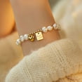 thumbnail image 4 of Heart Pearl Bracelet for Women - INS Niche Luxury 2024 New Irregular Design Elegant Heart Jewelry, 4 of 5