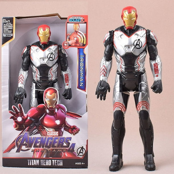 Figuras de acción de los vengadores de Marvel, muñecos de superhéroes de Pvc de 30cm, Endgame, Capitán justicia, sonido Led, regalo para niños