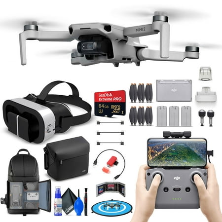 DJI Mini 2 Fly More Combo + 64GB Card + Backpack + VR 3D Goggles + More