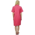 thumbnail image 3 of Bimba Women's Notched Collar Peach Sleepshirt Night Dress With Pockets Dress-6, 3 of 5
