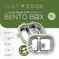 thumbnail image 4 of Just Cook 2 Section Locktop Microwave Safe Stainless Steel Bento Box with Fork & Spoon, 1350 ml, 4 of 8