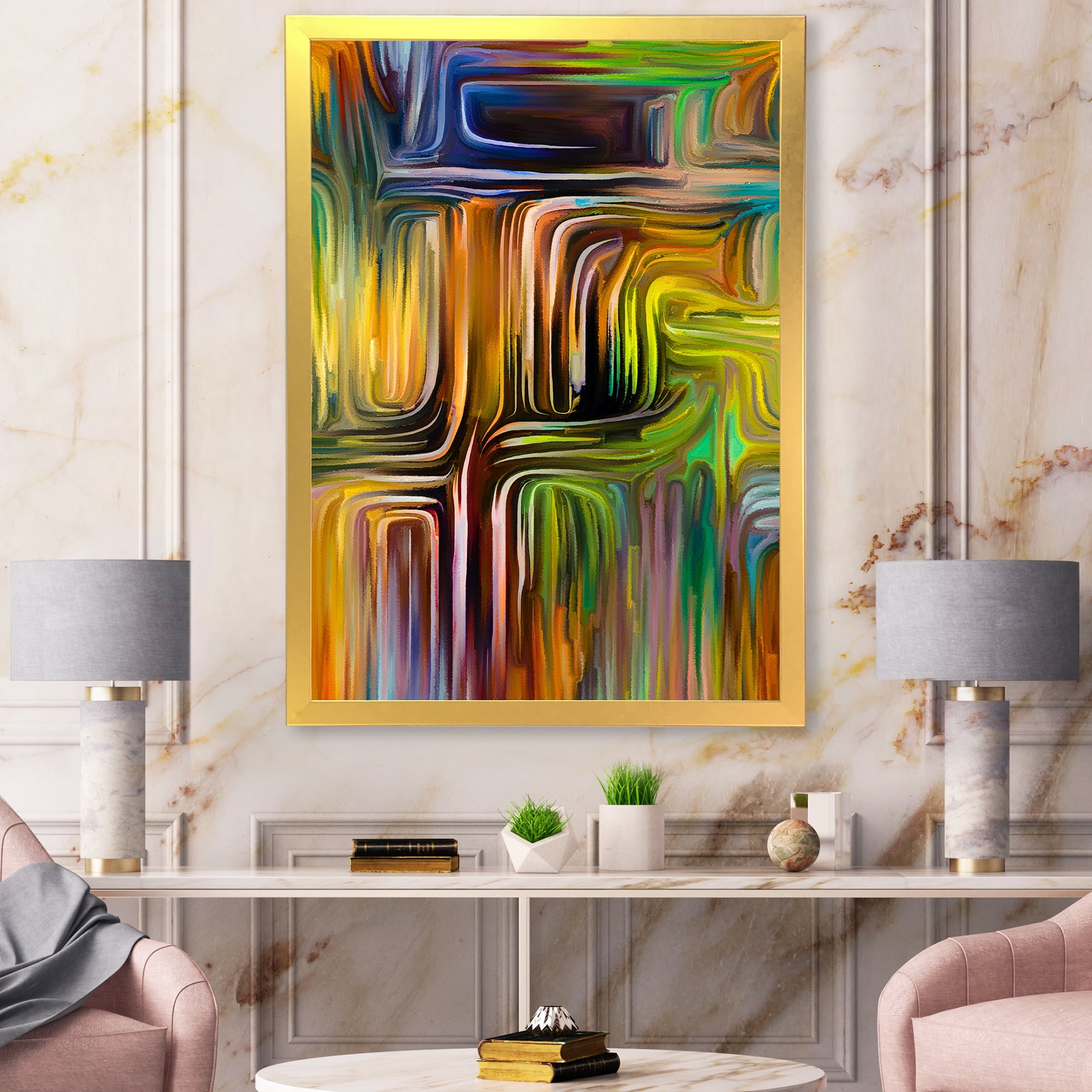 Designart 'Colour Spiral Fusion I' Modern Framed Art Print