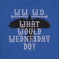 thumbnail image 2 of Junior's Wednesday WWWD What Would Wednesday Do  Graphic Tee Royal Blue X Large, 2 of 3