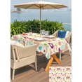 thumbnail image 4 of Outdoor Tablecloth with Umbrella Hole and Zipper, Valentine's Day Rectangle Table Cloth 60x84 Inch Waterproof Tablecloth, Heart Love Modern Country Light Yellow Picnic Table Cover for Patio Camping, 4 of 7