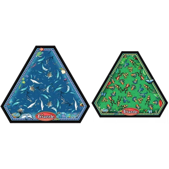 ThinkFun Triazzle Picture Brain Puzzle Multi-Pack Frog-Dolphin Memory