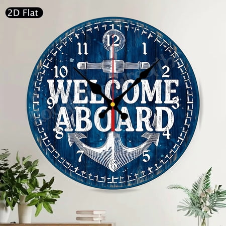 Vintage Shabby Chic Floral Perfume Bottle Welcome Round Wall Clock Silent Non Ticking Home Decor
