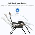 thumbnail image 4 of Nazhura Adjustable Zero Gravity Chair with Pillow and Cup Holder - Set of 2 Khaki, 4 of 8