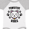 thumbnail image 4 of Inktastic Pawsitive Vibes with Pawprints and Cat Face Cat Pun Boys or Girls Baby Bodysuit, 4 of 5