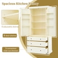 thumbnail image 4 of Historyli Go5H Freestanding Dining Pantry locker, Tall Storage locker With8 Door Shelves, 3 Drawers, 3 Adjustable Shelves, For Dining Room, 4 of 9