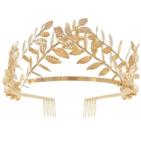 DESIGNICE Wedding Gold Leaf Crowns and Tiaras Bridal Headband Prom Crown Costume Greek Goddess Hair Accessories for Women and Girls